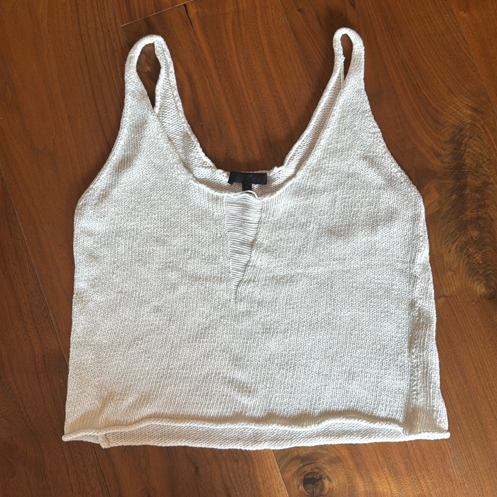 The Range Nyc / White Knit Sleeveless Crop Top Tank / Xs